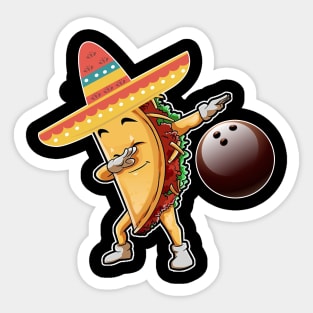 Dabbing bowling taco dab Sticker